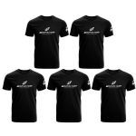 Kit 5X Camiseta Dry Fit - Tamanho M Preta - Bodyaction