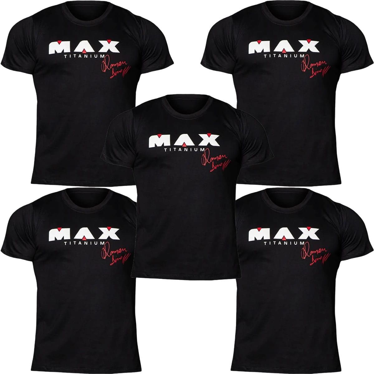 Kit 5X Camiseta Edi��o Limitada Ramon Dino - Tamanho G Preta - Max Titanium