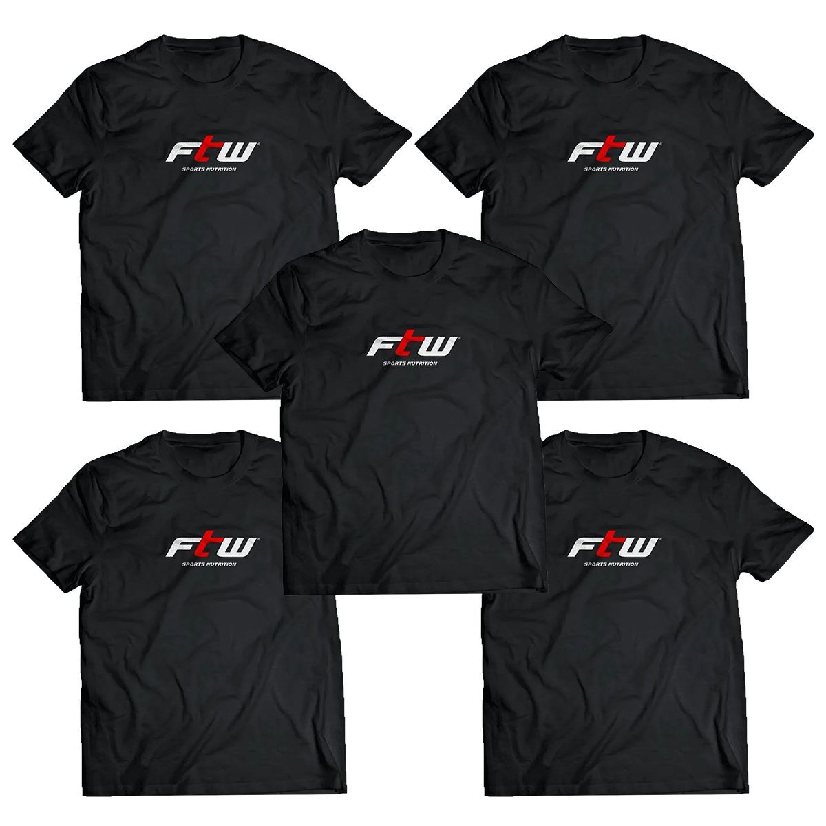 Kit 5X Camiseta For The Win - Tamanho G Preto - FTW