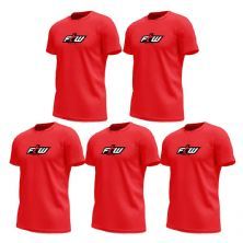 Kit 5X Camiseta Ftw Poliester - Vermelha Tamanho M - FTW