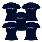 Kit 5X Camiseta Raglan Super Dry 100% Poliester - Baby Look Azul Tam. G - Lets Be Nutrition