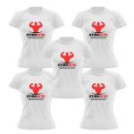Kit 5X Camiseta Raglan Super Dry 100% Poliester  - Baby Look  Branca Tamanho G  - OtimaNutri