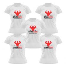 Kit 5X Camiseta Raglan Super Dry 100% Poliester  - Baby Look  Branca Tamanho M  - OtimaNutri