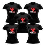 Kit 5X Camiseta Raglan Super Dry 100% Poliester  - Baby Look Preta Tam. G  - OtimaNutri