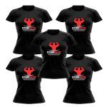 Kit 5X Camiseta Raglan Super Dry 100% Poliester  - Baby Look Preta Tam.GG  - OtimaNutri