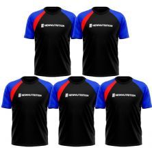 Kit 5X Camiseta Velox - Tamanho G Preto - NewNutrition