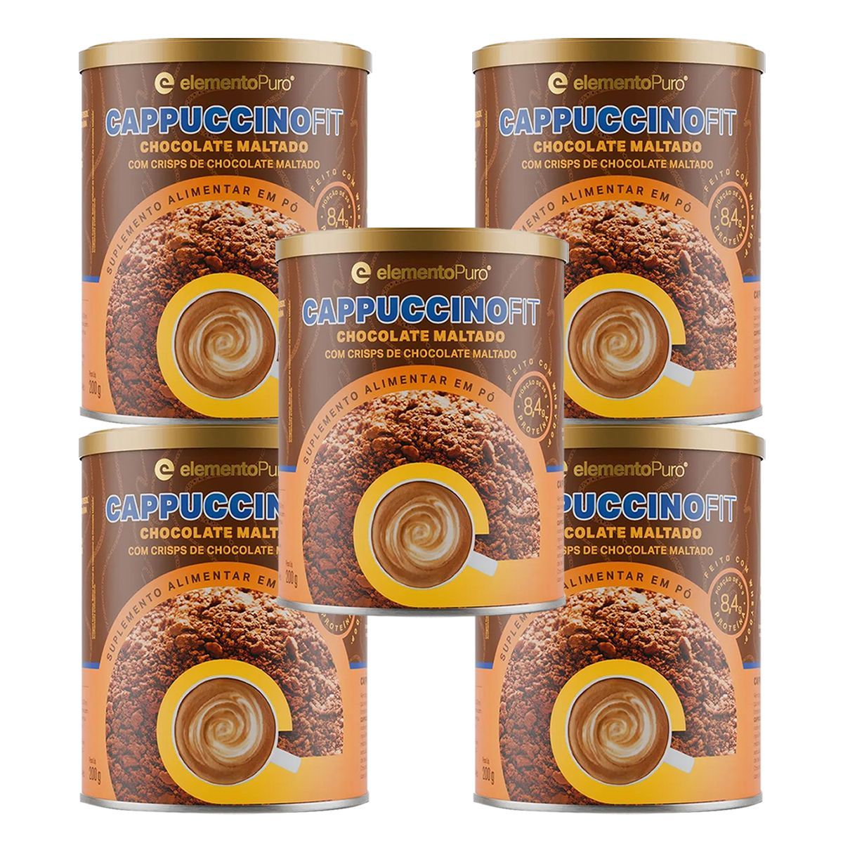 Kit 5X CappuccinoFit - 200g Chocolate Maltado - ElementoPuro