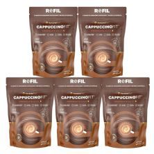 Kit 5X CappuccinoFit - 600g Refil Chocolate Belga - ElementoPuro
