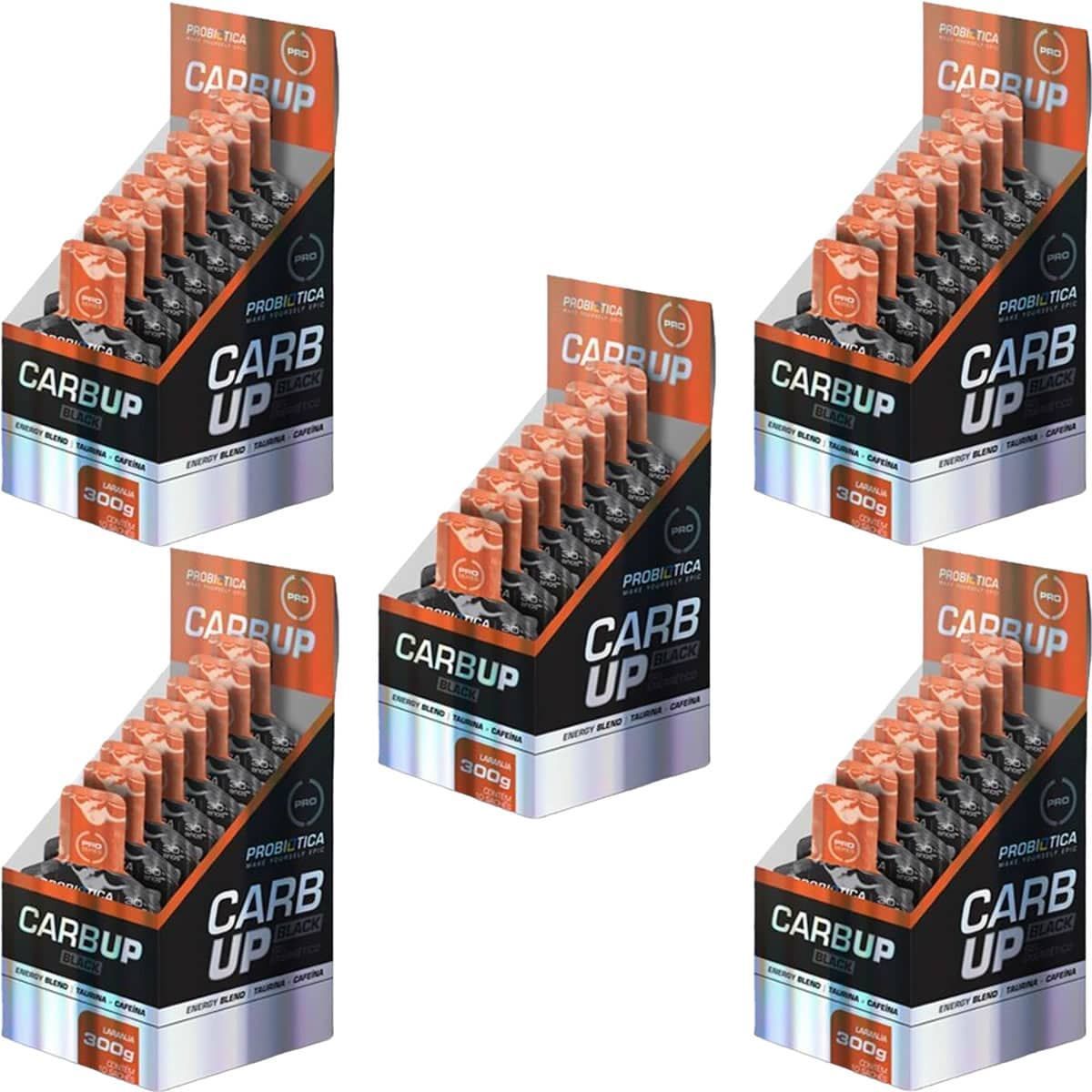Kit 5X Carb Up Gel Black - 10 Sach�s 30g Laranja - Probi�tica