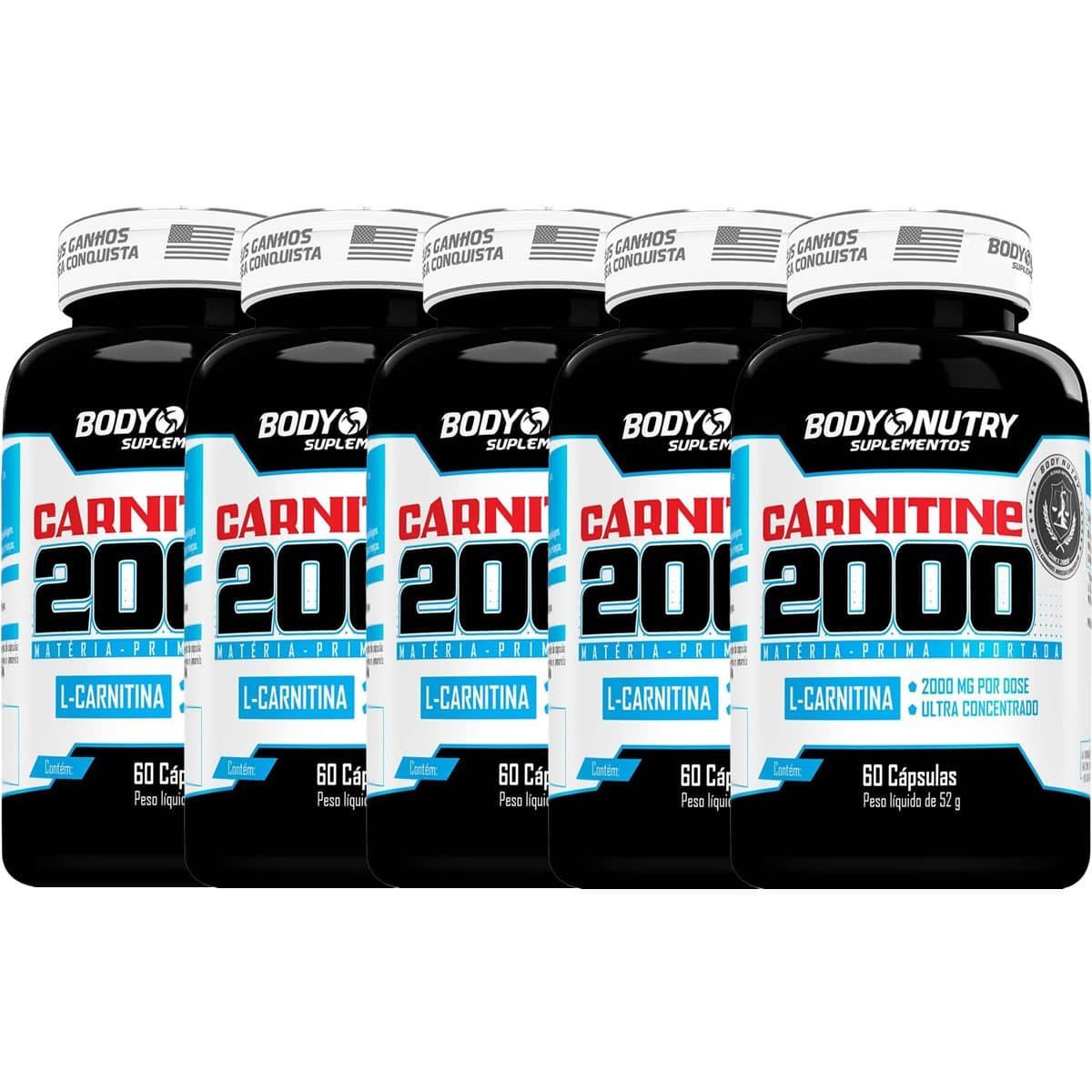 Kit 5X Carnitine 2000 - 60 C�psulas - Body Nutry