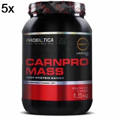 Kit 5X Carnpro Mass - 1500g Baunilha - Probi�tica