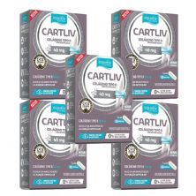 Kit 5X Cartliv Col�geno Tipo II - 60 C�psulas - Equaliv