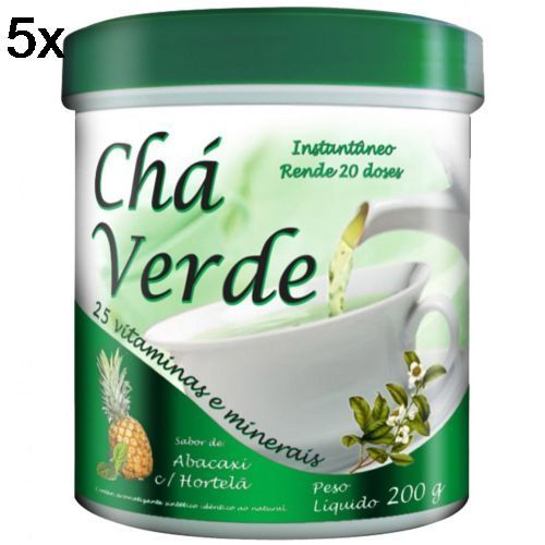 Kit 5X Ch� Verde - 200g Abacaxi com Hortel� - New Millen
