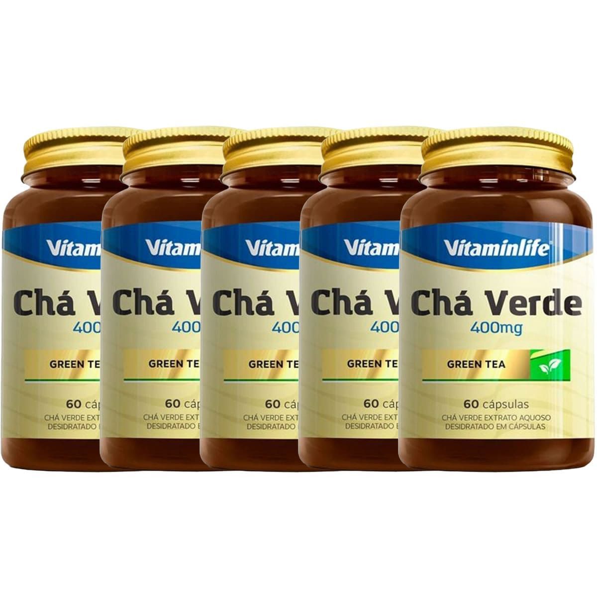 Kit 5X Ch� Verde - 60 C�psulas - VitaminLife