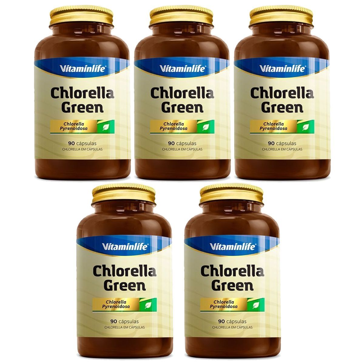 Kit 5X Chlorella Green - 90 C�psulas - Vitaminlife