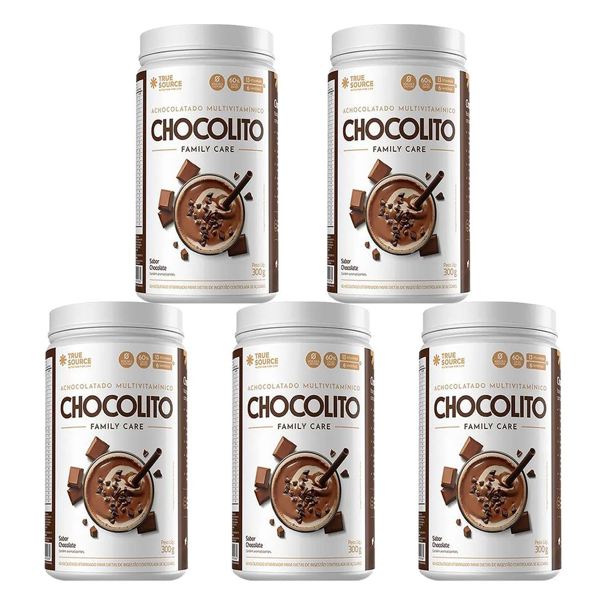 Kit 5X Chocolito Family Care - 300g Chocolate - True Source