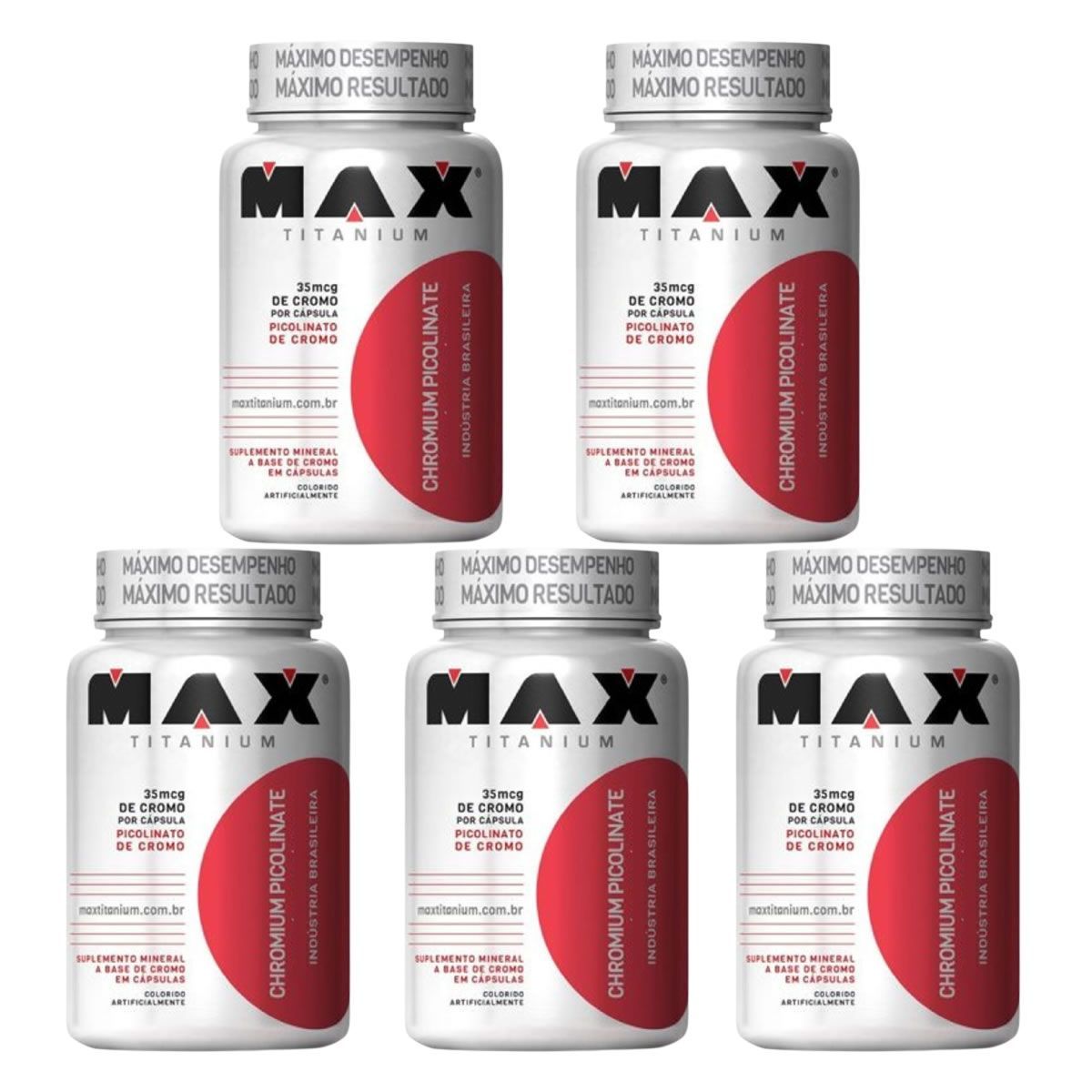 Kit 5X Chromium Picolinate - 60 C�psulas - Max Titanium