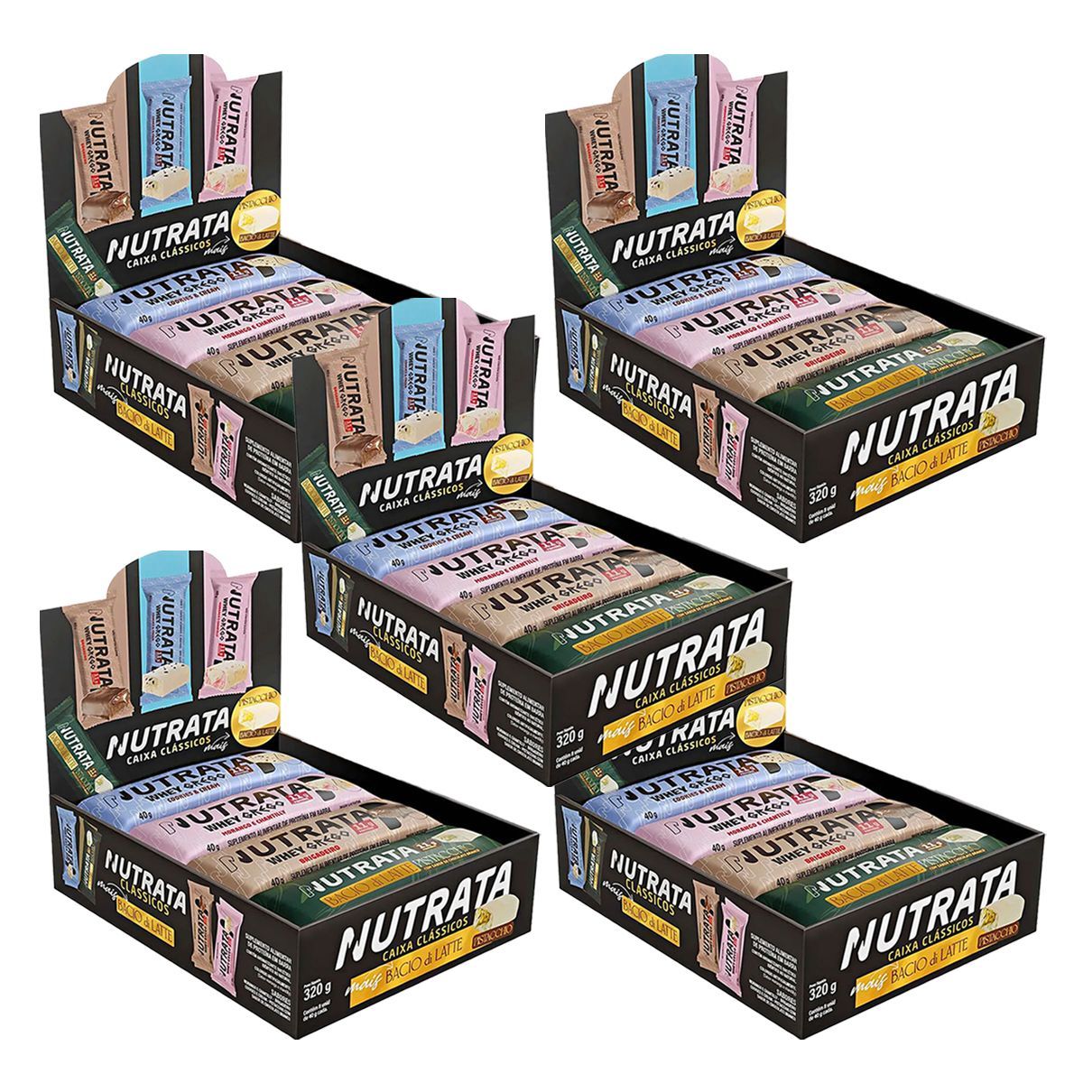Kit 5X Cl�ssicos Bacio di Latte - 8 Unidades 40g Sabores Variados - Nutrata