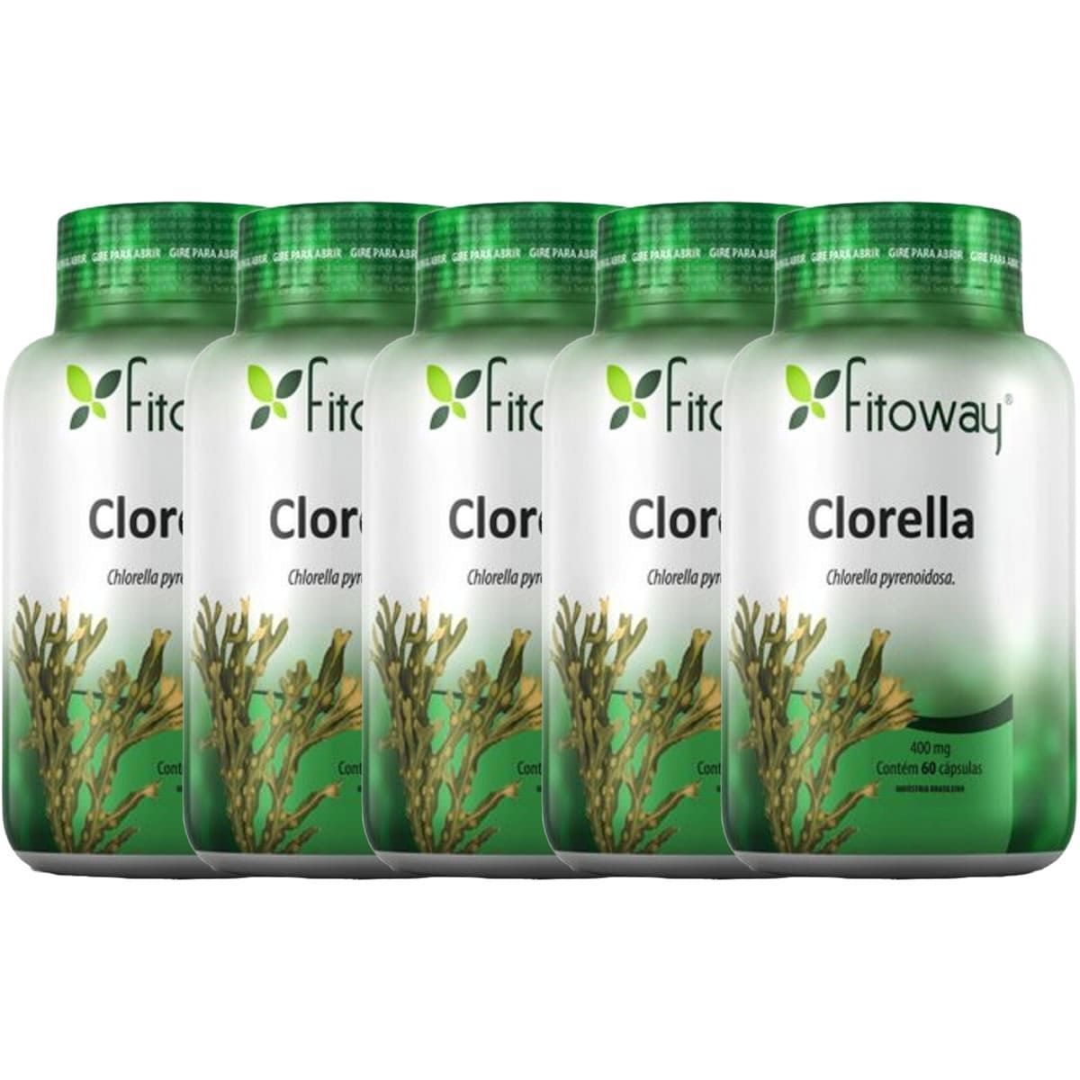 Kit 5X Clorella 400mg - 60 C�psulas - Fitoway