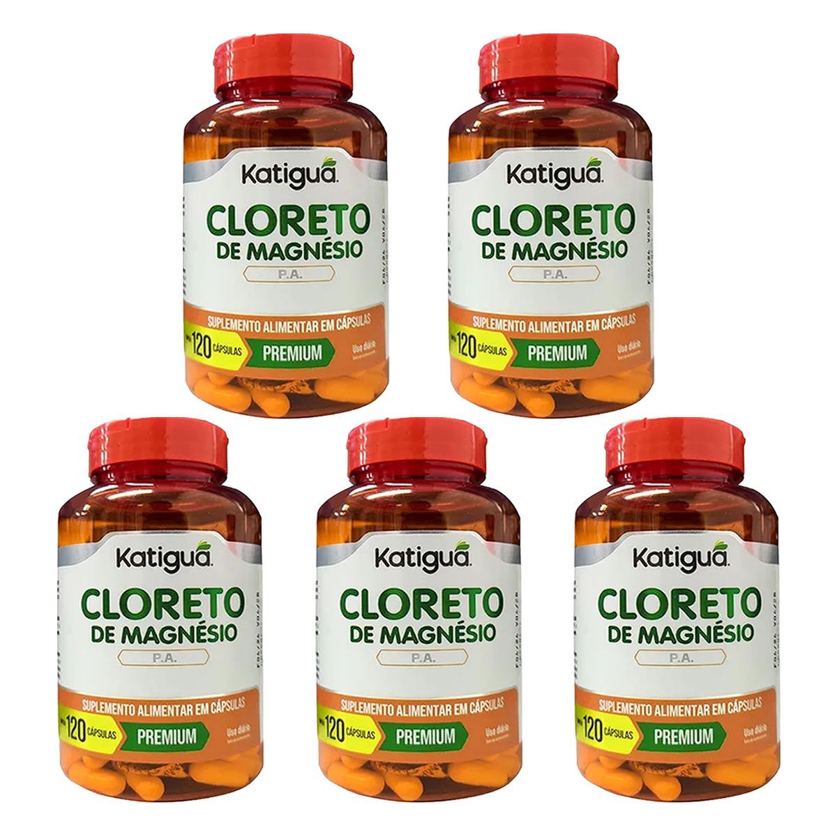Kit 5X Cloreto de Magn�sio P.A - 120 C�psulas - Katigu�