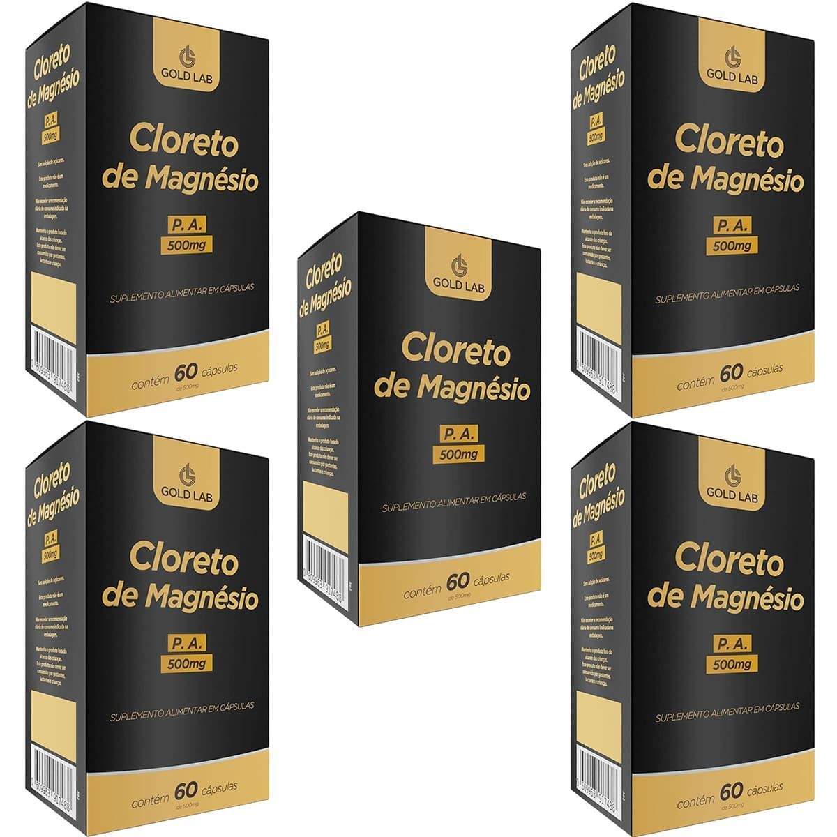Kit 5X Cloreto de Magn�sio P.A - 60 C�psulas - Gold Lab