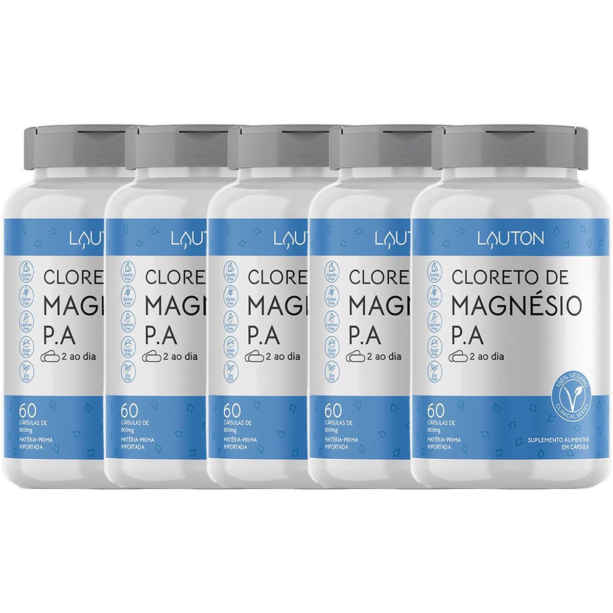 Kit 5X Cloreto de Magn�sio P.A - 60 C�psulas - Lauton Nutrition