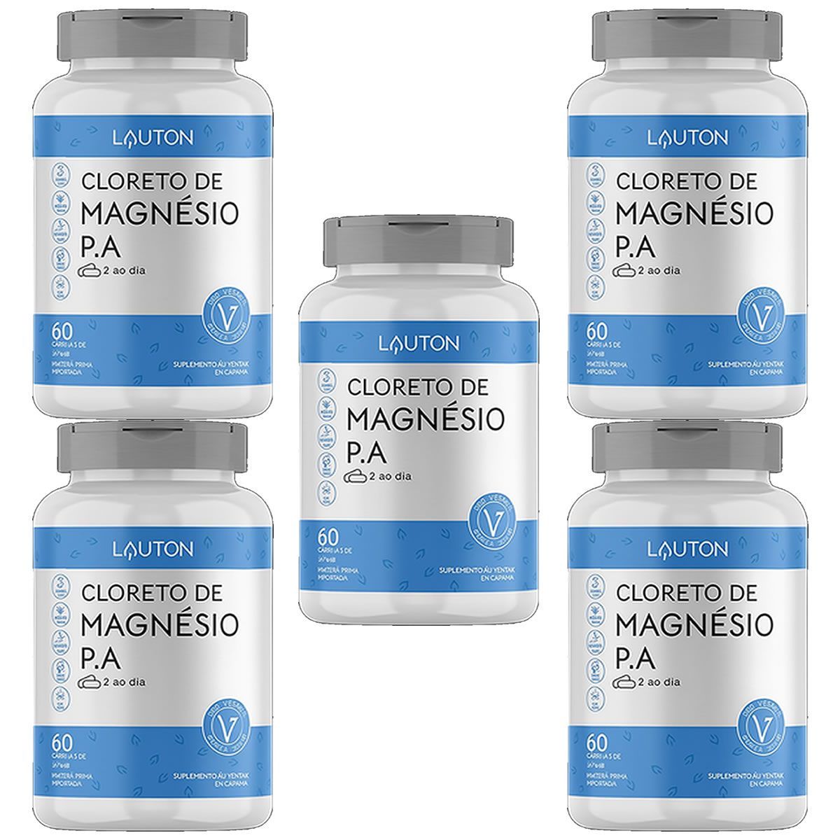 Kit 5X Cloreto de Magn�sio P.A - 60 C�psulas - Lauton Nutrition