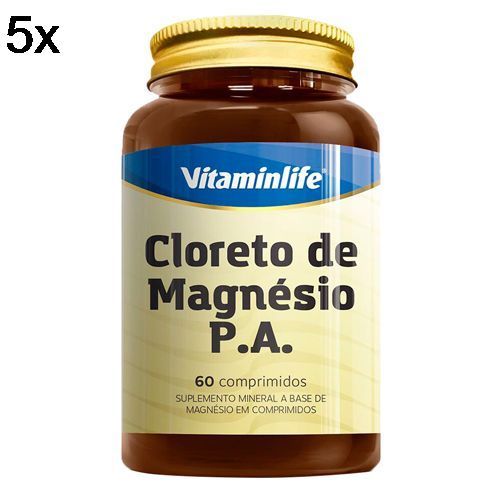 Kit 5X Cloreto de Magn�sio P.A - 60 Comprimidos - Vitaminlife