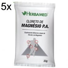 Kit 5X Cloreto de Magnesio PA - 1 Sach� 33g - Herbamed