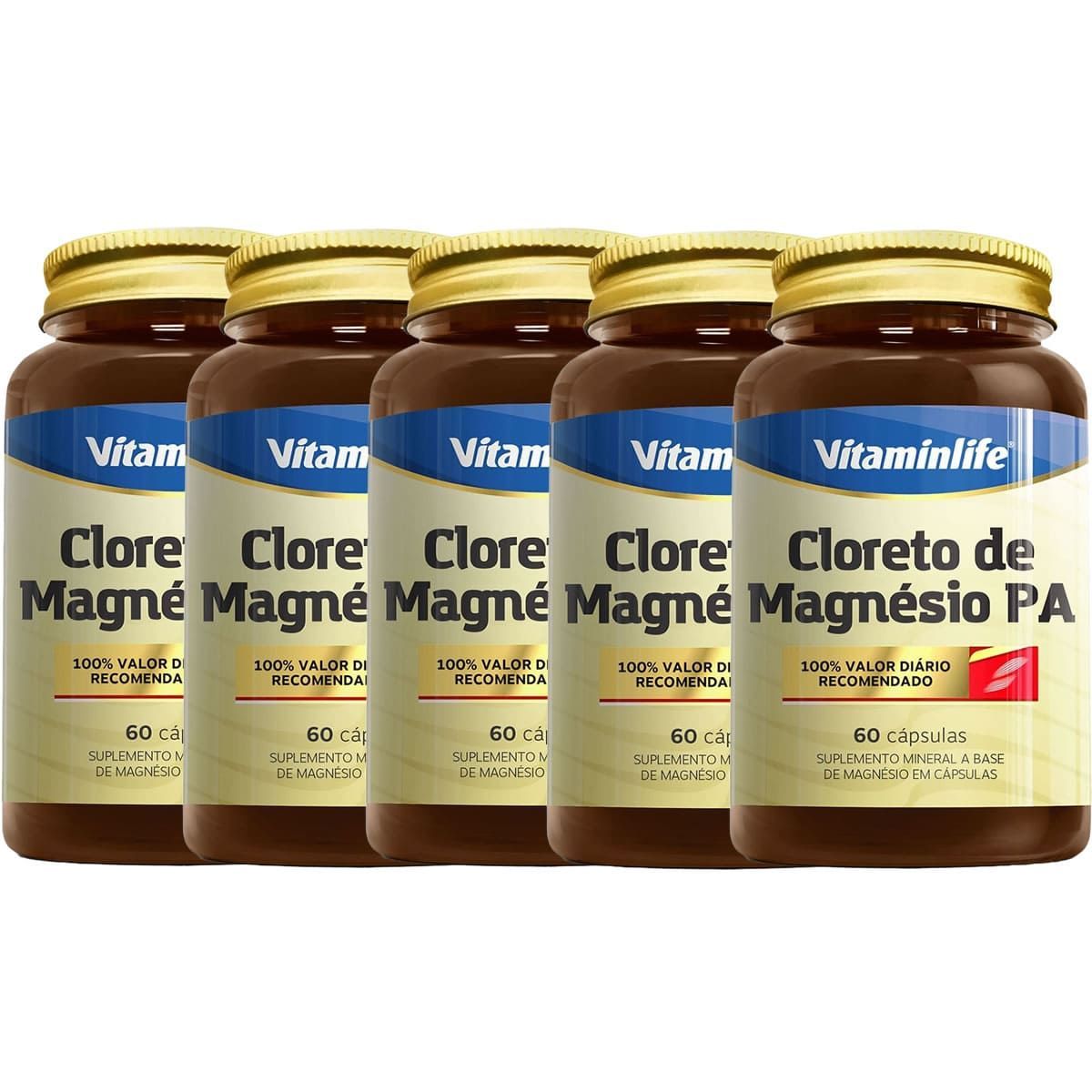 Kit 5X Cloreto de Magn�sio PA - 60 C�psulas - VitaminLife