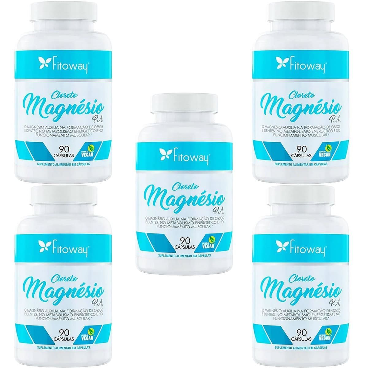 Kit 5X Cloreto de Magn�sio PA - 90 C�psulas - Fitoway
