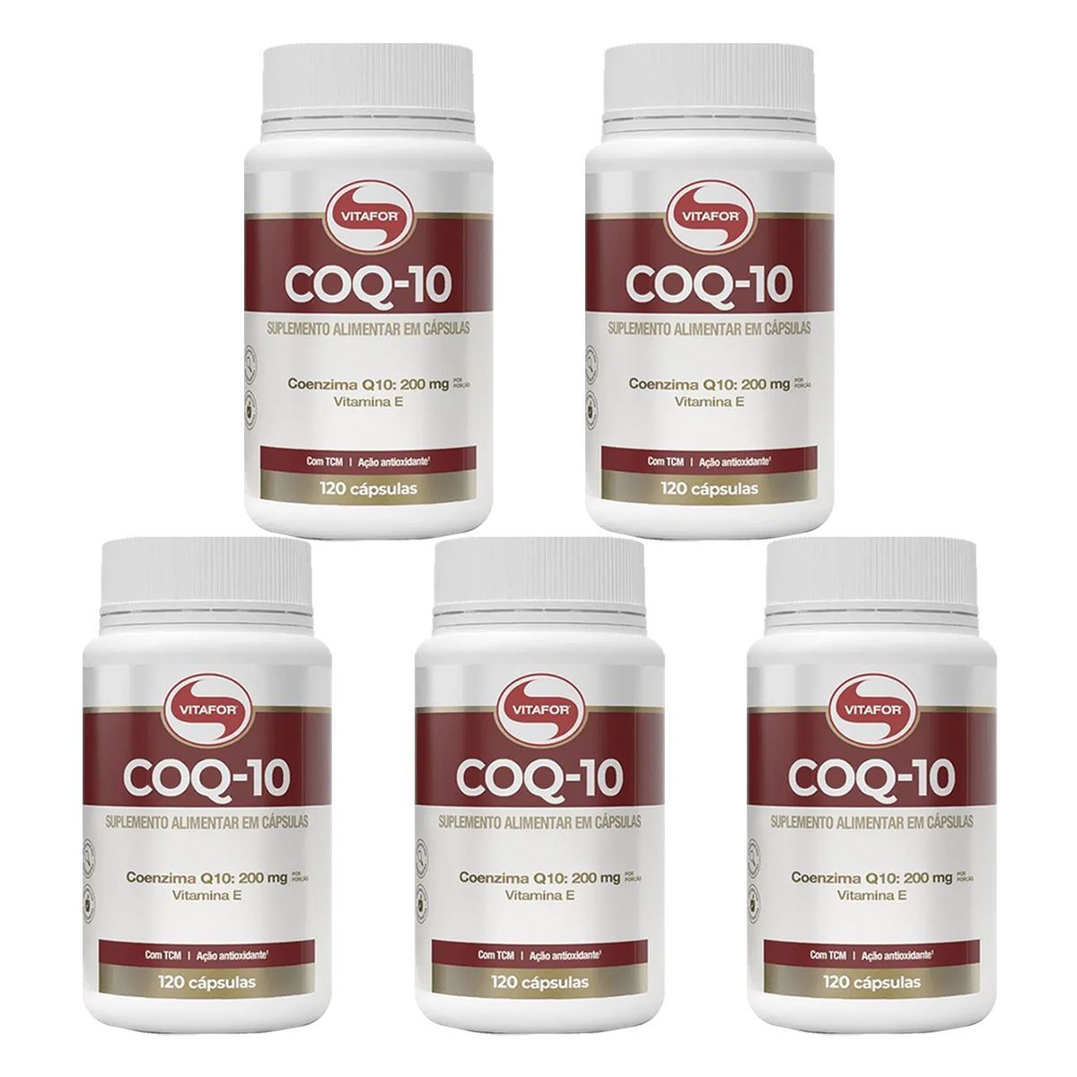 Kit 5X Coenzima COQ-10 - 120 C�psulas - Vitafor
