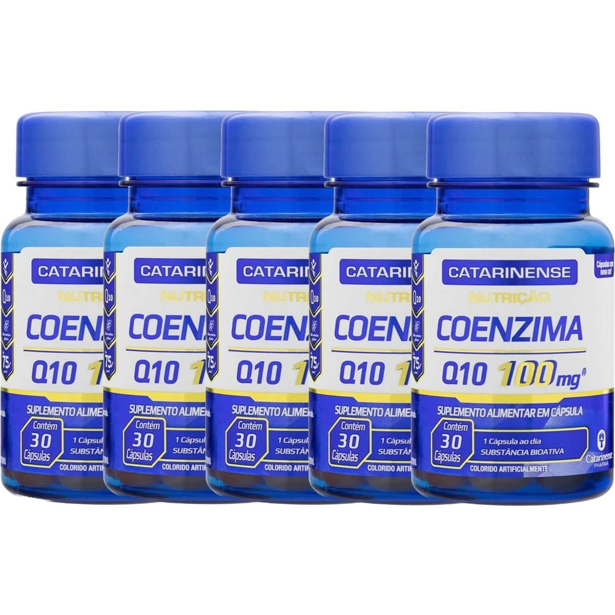 Kit 5X Coenzima Q10 100mg - 30 C�psulas Soft Gel - Catarinense
