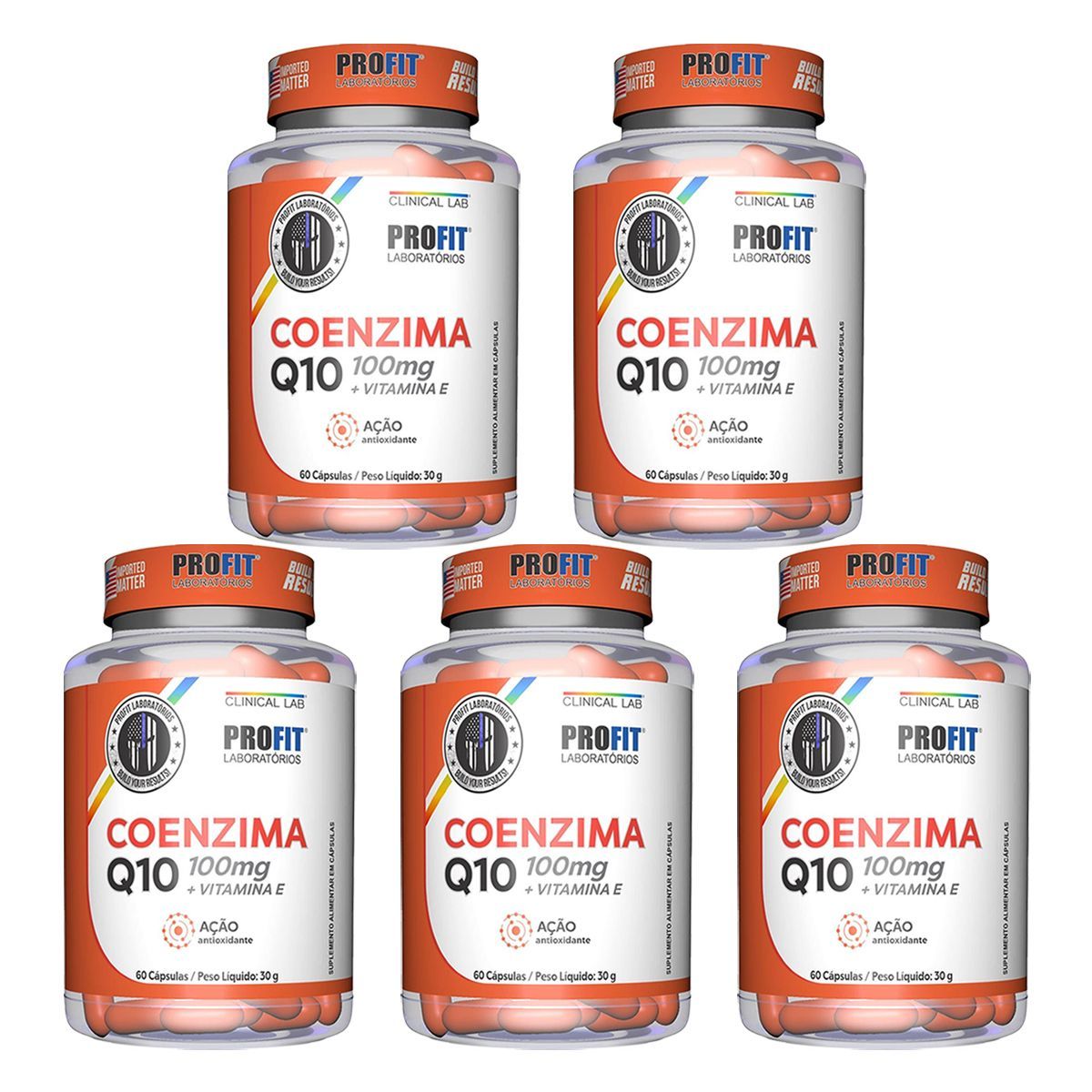 Kit 5X Coenzima Q10 100mg - 60 C�psulas - Profit