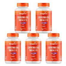 Kit 5X Coenzima Q10 100mg + �mega 3 Vitamina E - 60 C�psulas - Bigens