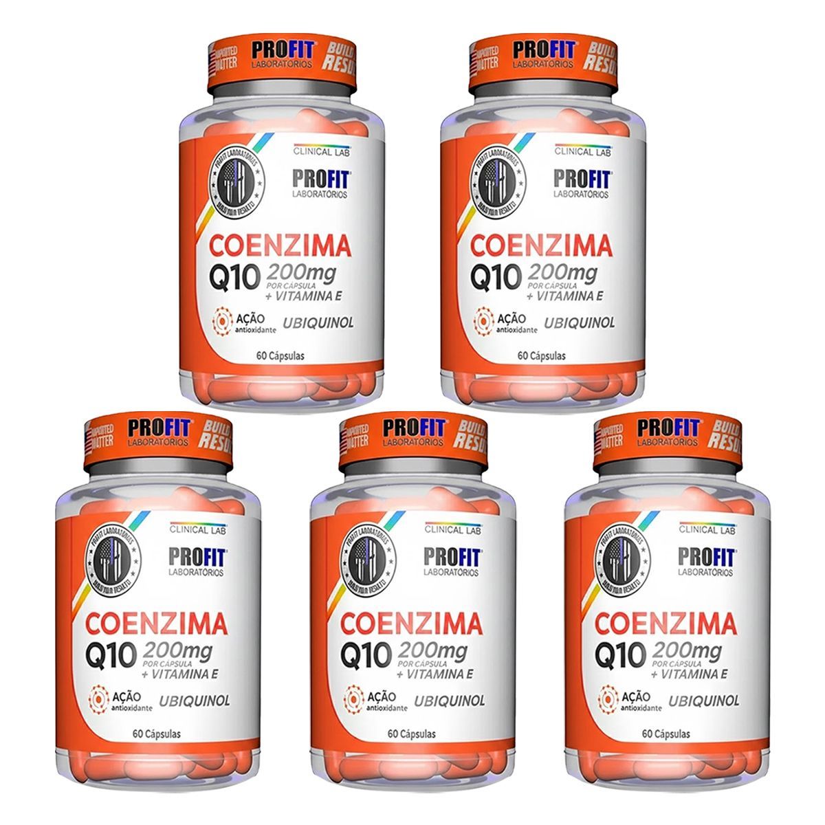 Kit 5X Coenzima Q10 200mg - 60 C�psulas - ProFit
