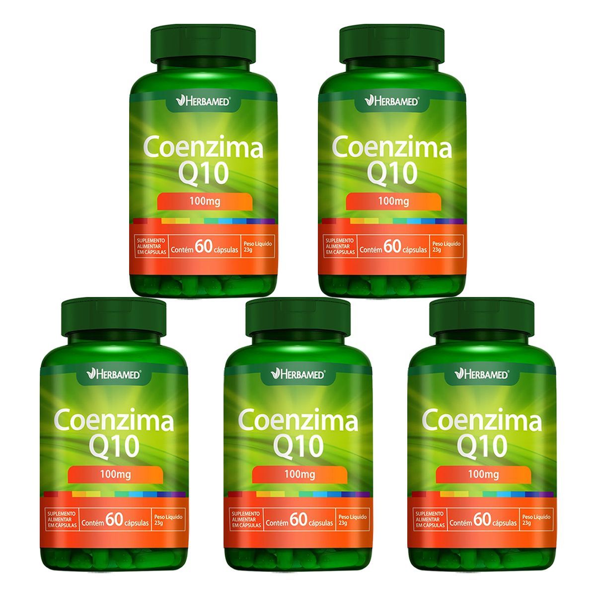 Kit 5X Coenzima Q10 - 60 C�psulas - Herbamed