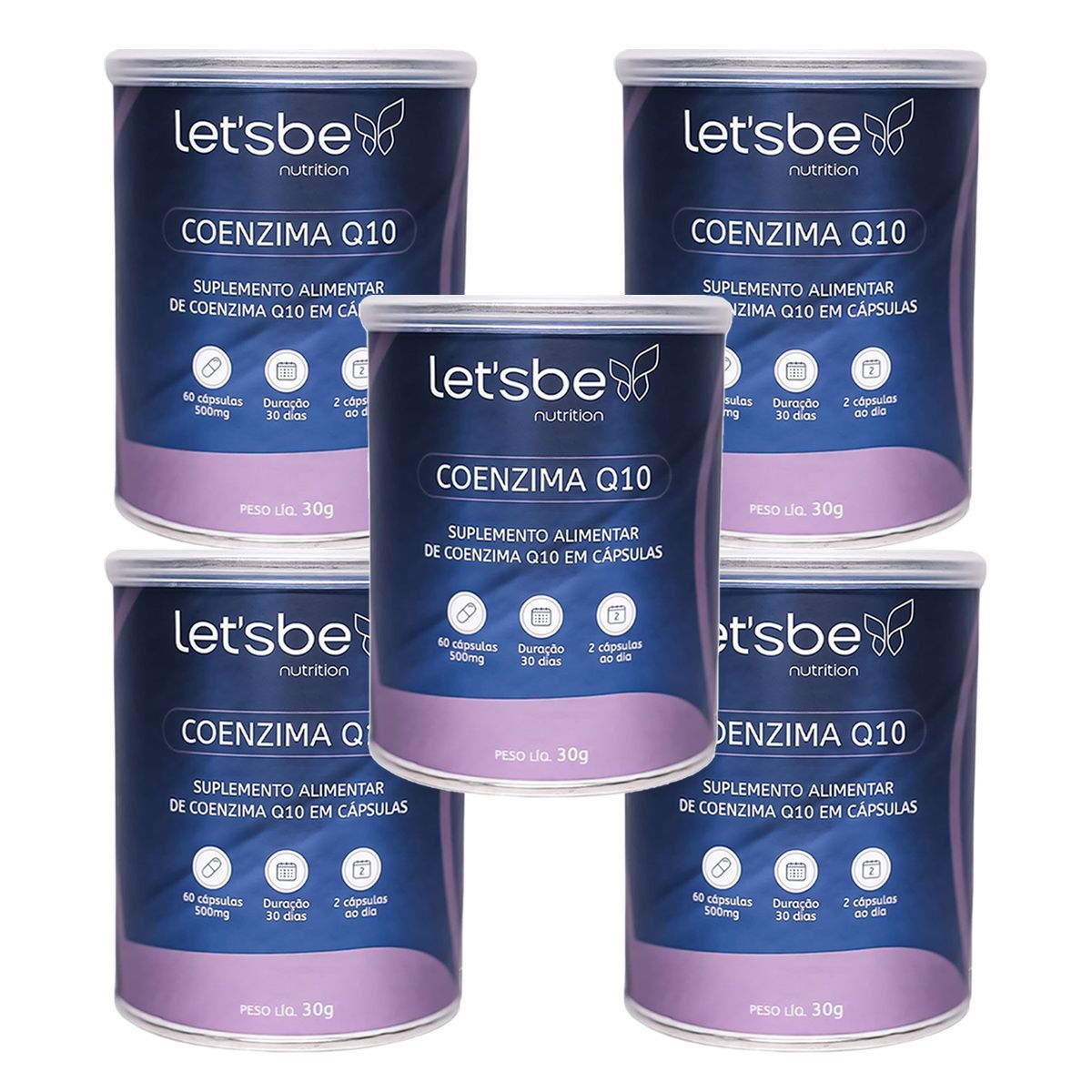 Kit 5X Coenzima Q10 - 60 Capsulas - LetsBe Nutrition