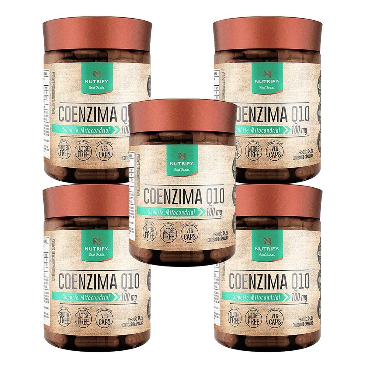 Kit 5X Coenzima Q10 - 60 C�psulas - Nutrify