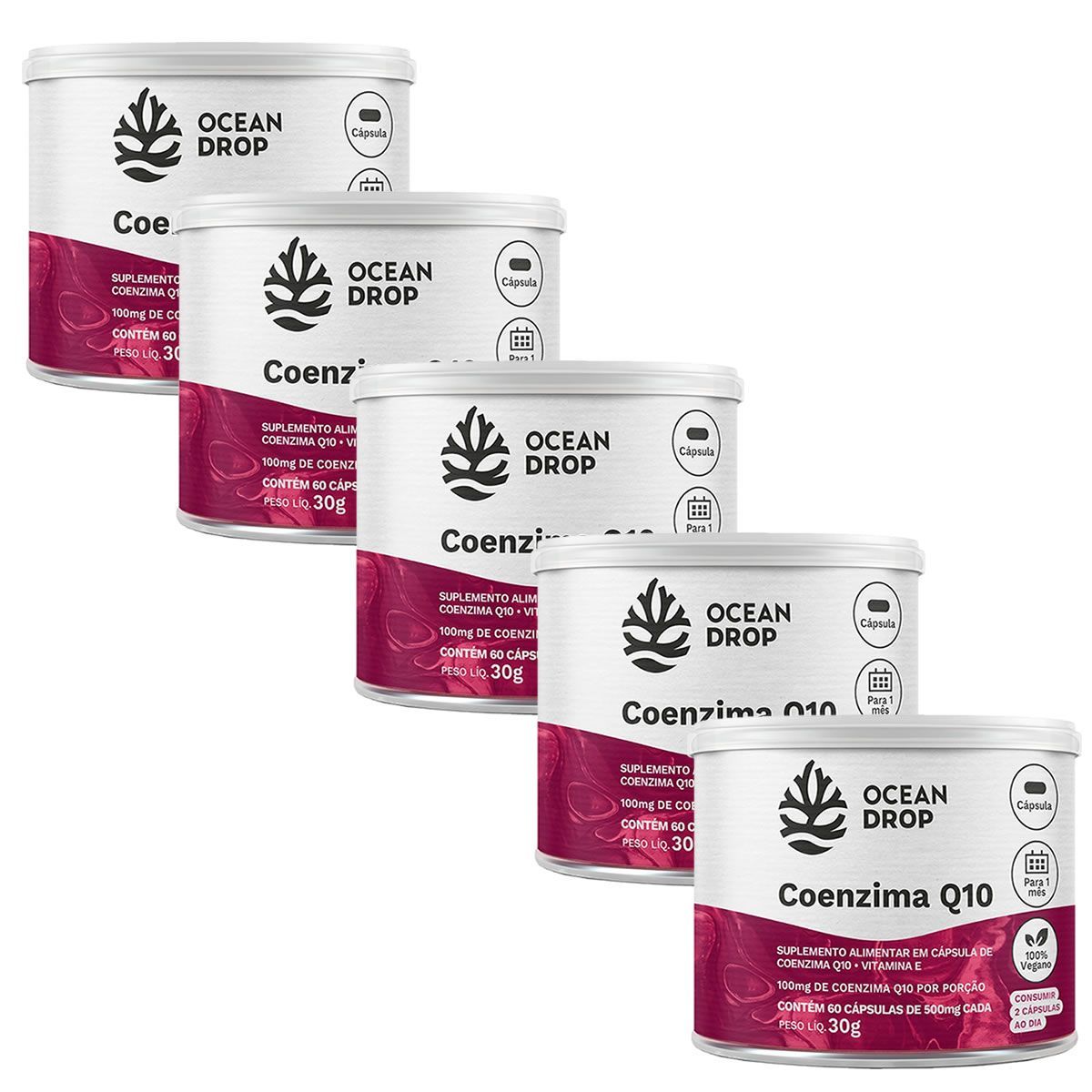 Kit 5X Coenzima Q10 - 60 C�psulas - Ocean Drop