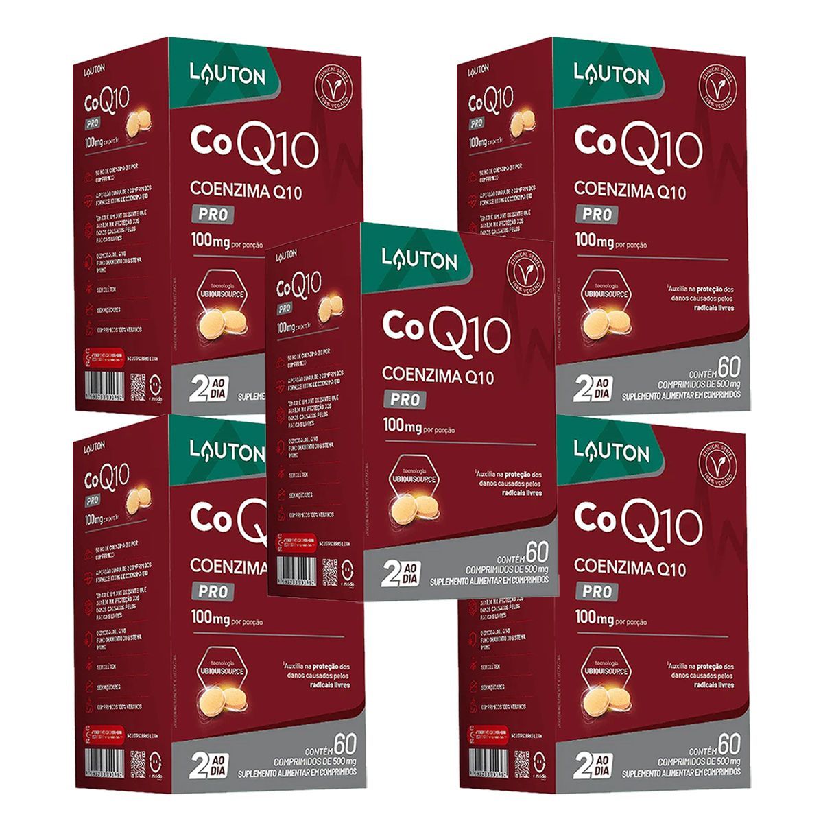 Kit 5X Coenzima Q10 - 60 Comprimidos -  Lauton Nutrition