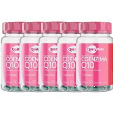Kit 5X Coenzima Q10 Com Col�geno - 30 C�psulas - QualyNutri