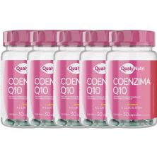 Kit 5X Coenzima Q10 Com Vitaminas - 30 C�psulas - QualyNutri