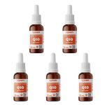 Kit 5X Coenzima Q10 Ydrosolv - 30ml Sabor Natural - Yosen