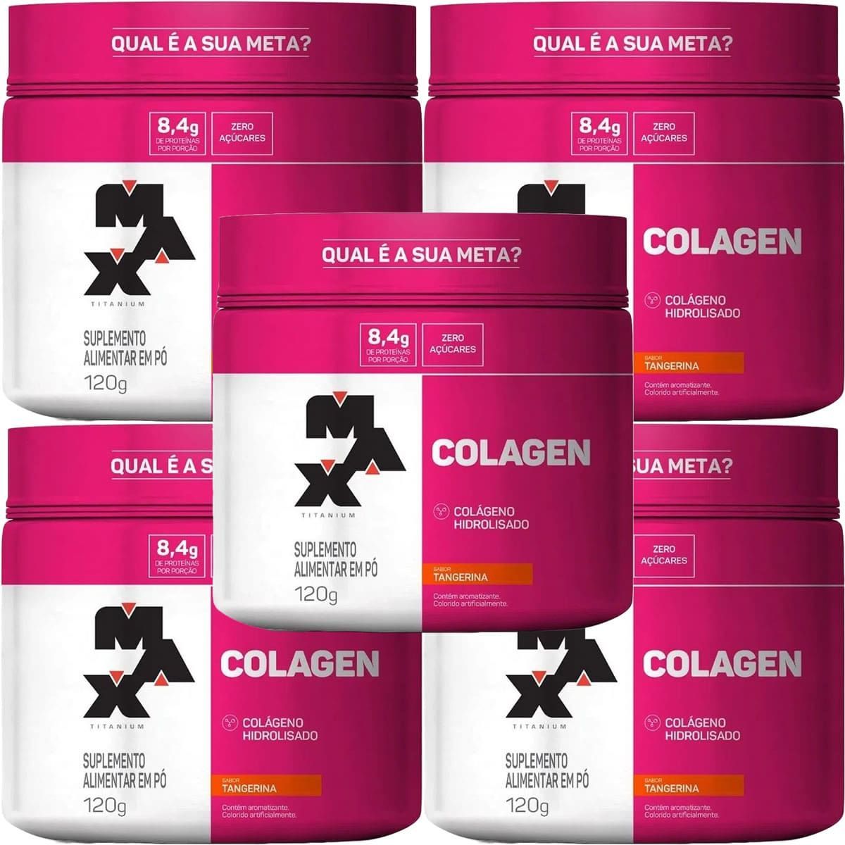 Kit 5X Colagen - 120g Tangerina - Max Titanium