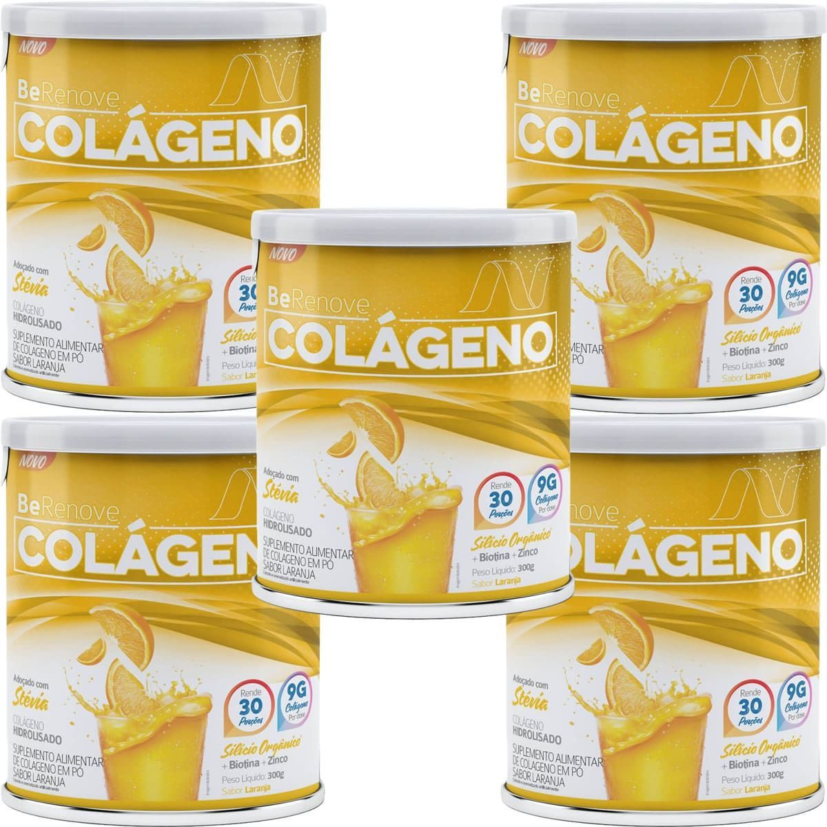 Kit 5X Col�geno BeRenove - 300g Laranja - Nutrends