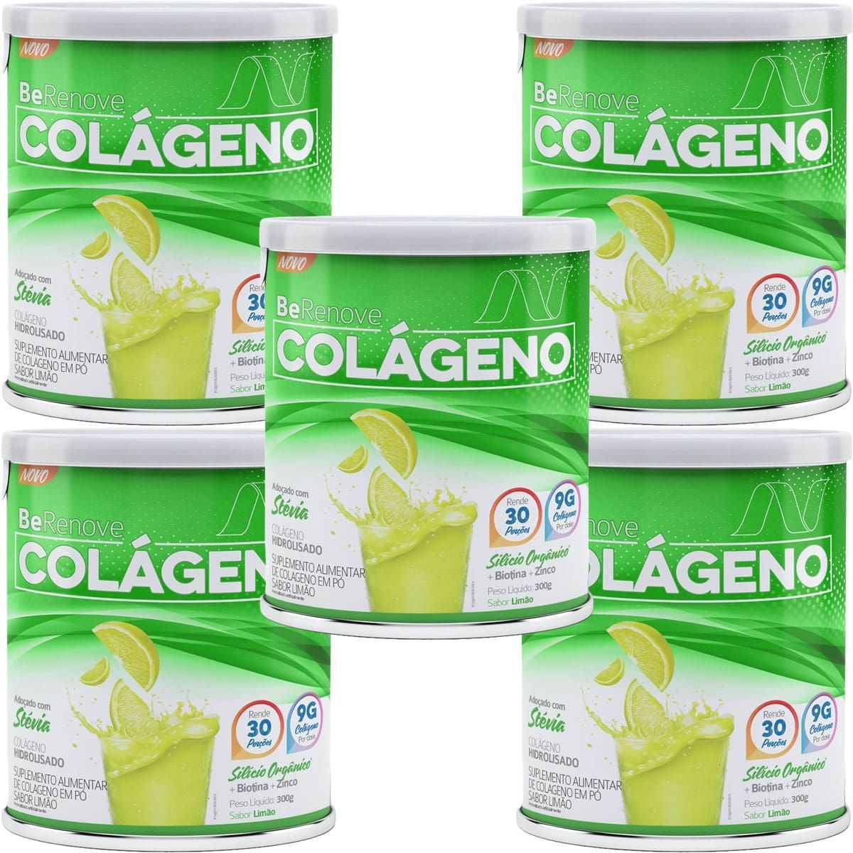Kit 5X Col�geno BeRenove - 300g Lim�o - Nutrends