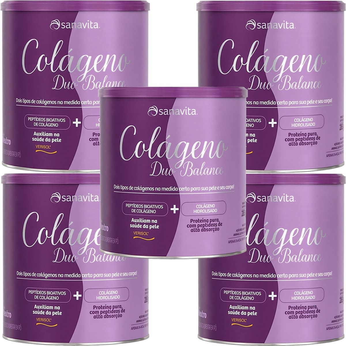Kit 5X Col�geno Duo Balance - 285g Neutro - Sanavita