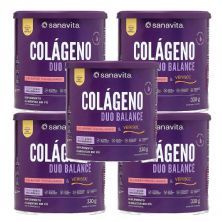 Kit 5X Col�geno Duo Balance - 330g Abacaxi com Hortel� - Sanavita