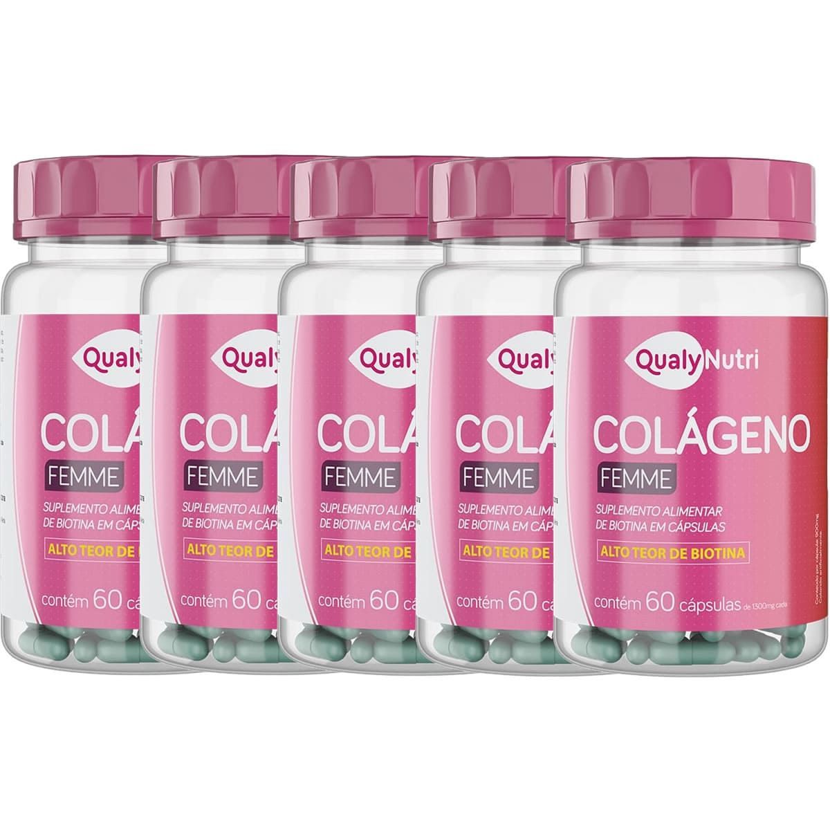 Kit 5X Col�geno Femme - 60 C�psulas - QualyNutri